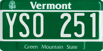 VT license plate YSO251