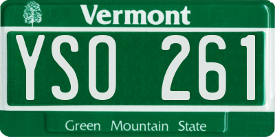 VT license plate YSO261