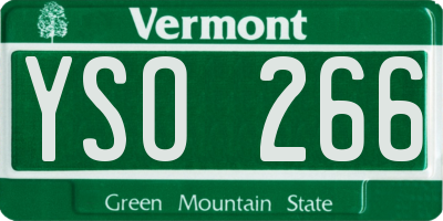 VT license plate YSO266