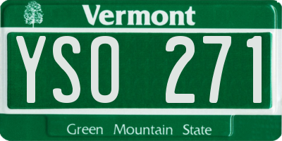 VT license plate YSO271