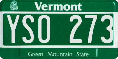 VT license plate YSO273