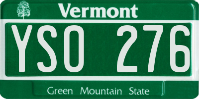 VT license plate YSO276