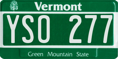 VT license plate YSO277