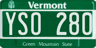VT license plate YSO280