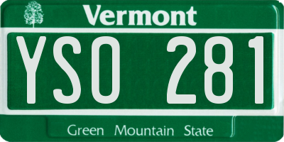 VT license plate YSO281