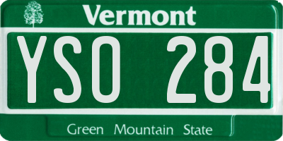 VT license plate YSO284