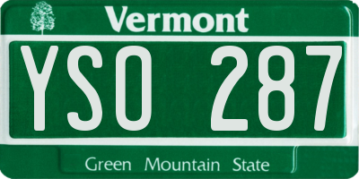 VT license plate YSO287