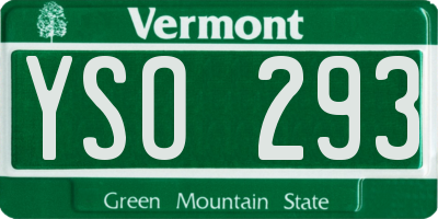 VT license plate YSO293