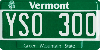 VT license plate YSO300