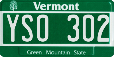 VT license plate YSO302