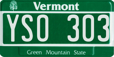 VT license plate YSO303