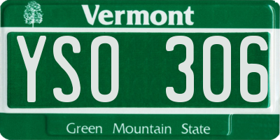 VT license plate YSO306