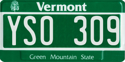 VT license plate YSO309