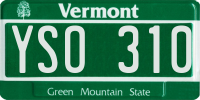 VT license plate YSO310