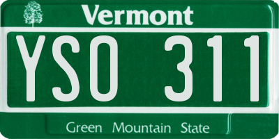 VT license plate YSO311