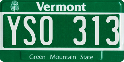 VT license plate YSO313