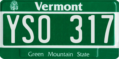 VT license plate YSO317