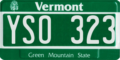 VT license plate YSO323