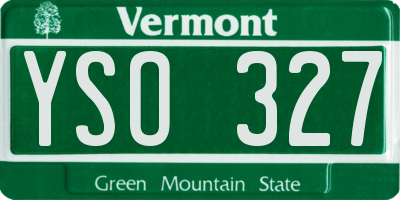 VT license plate YSO327