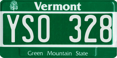 VT license plate YSO328