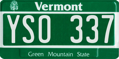 VT license plate YSO337