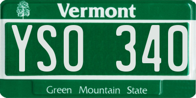VT license plate YSO340