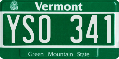 VT license plate YSO341