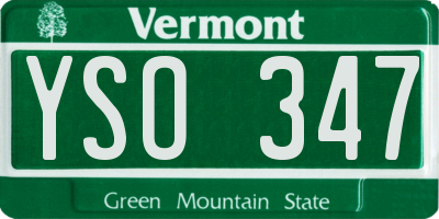 VT license plate YSO347