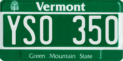 VT license plate YSO350
