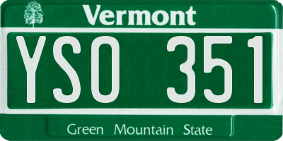 VT license plate YSO351
