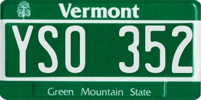 VT license plate YSO352