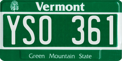 VT license plate YSO361