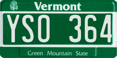 VT license plate YSO364