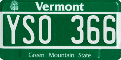 VT license plate YSO366