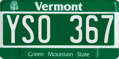 VT license plate YSO367