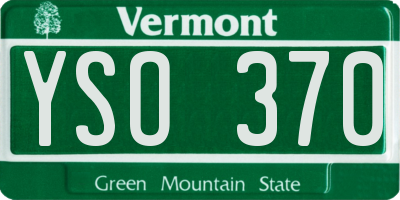 VT license plate YSO370