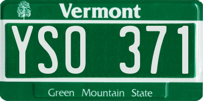 VT license plate YSO371