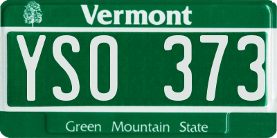 VT license plate YSO373