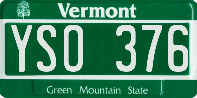 VT license plate YSO376