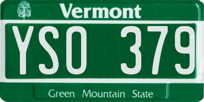 VT license plate YSO379