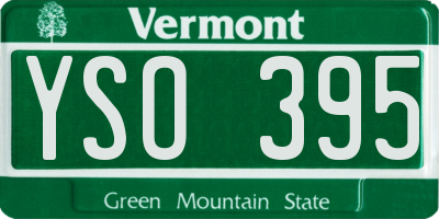 VT license plate YSO395