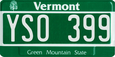 VT license plate YSO399