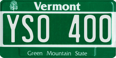 VT license plate YSO400