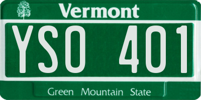 VT license plate YSO401