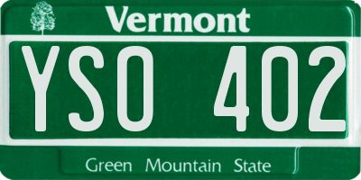 VT license plate YSO402