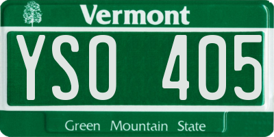 VT license plate YSO405