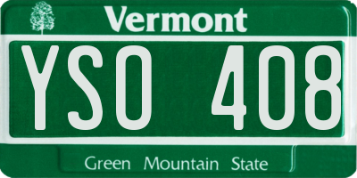 VT license plate YSO408