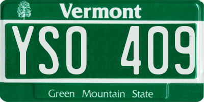 VT license plate YSO409