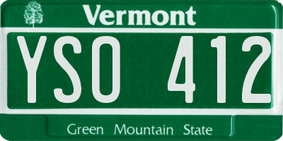 VT license plate YSO412
