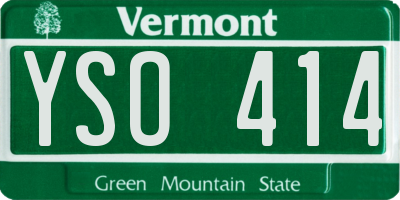 VT license plate YSO414